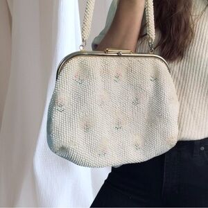 Elegant Cream Beaded Women's Bag